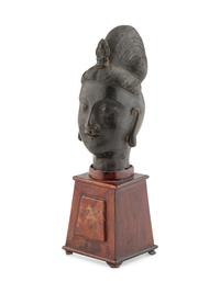 A Chinese Bronze Head of Guanyin