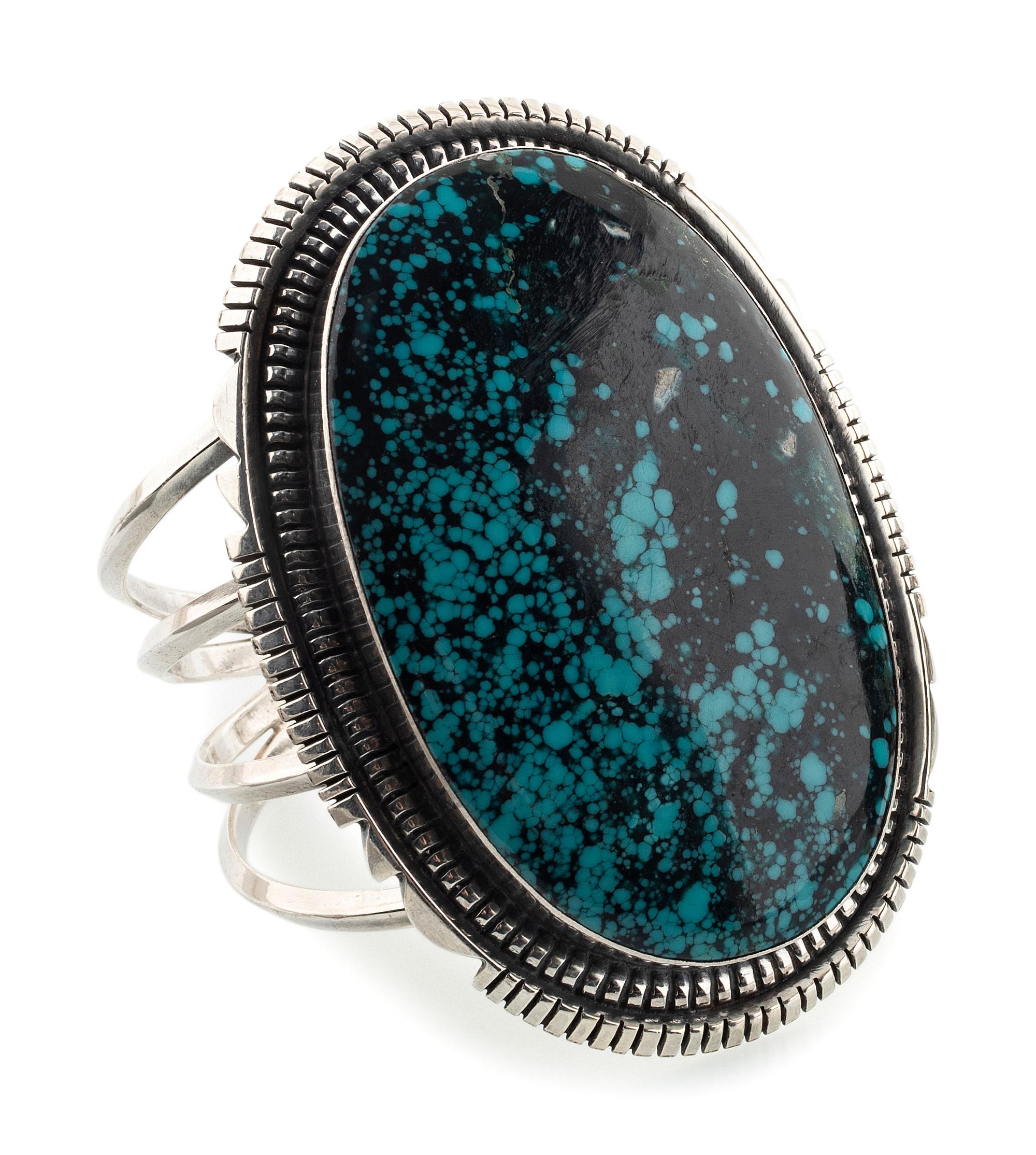 Navajo Sterling Silver and Turquoise Cuff Bracelet