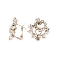 Diamond and Platinum Swirl Earrings