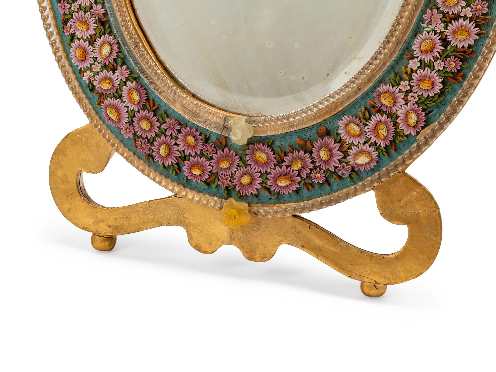 An Italian Micromosaic and Murano Glass Mirror