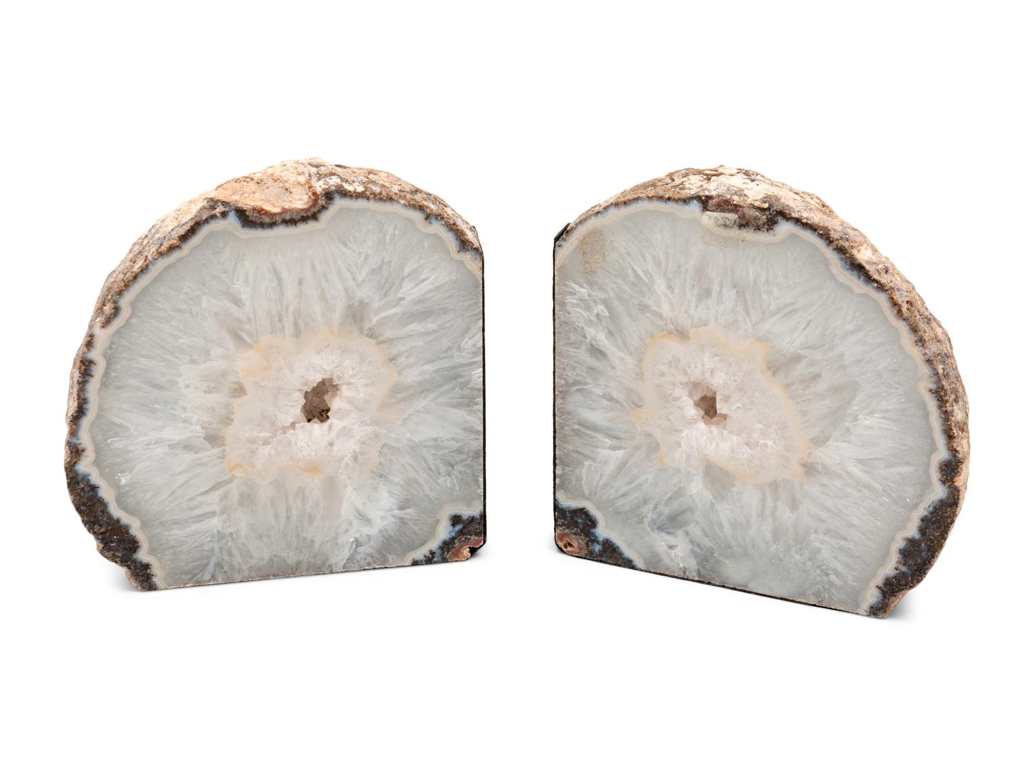 Four Pairs of Geode Bookends