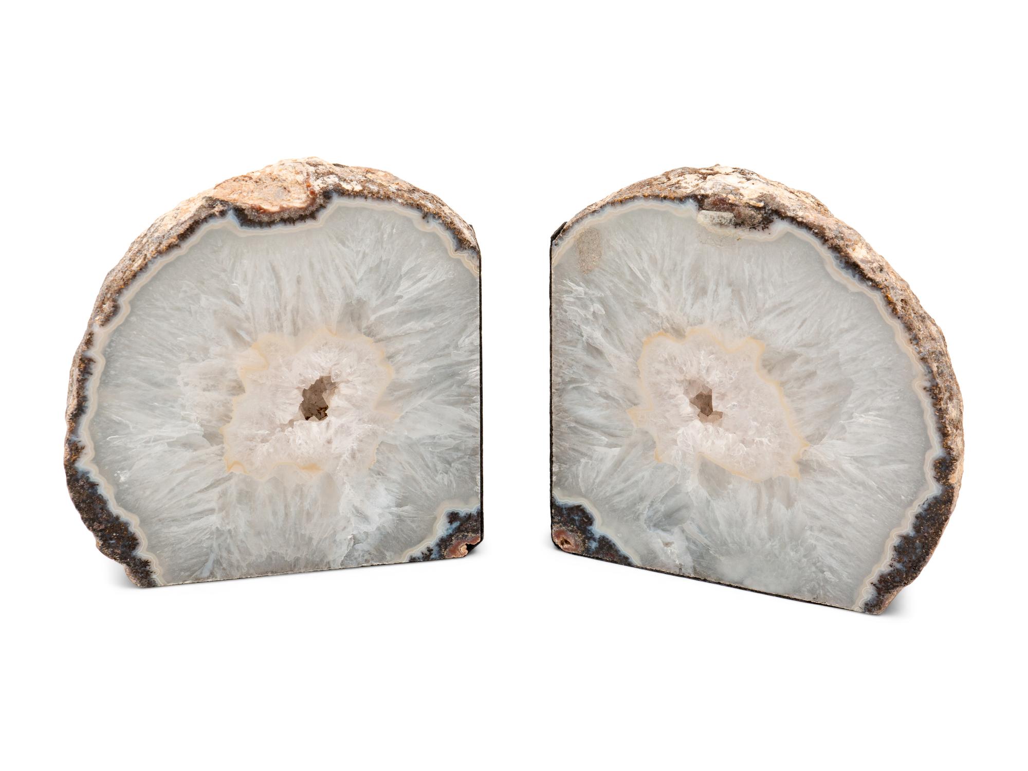 Four Pairs of Geode Bookends