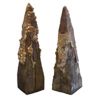 A Pair of Sculptural Pier Fragments, Fishermans Wharf, San Fransisco 9" W x 9" D x 36" H and 8.5" W x 9" D x 31.5" H — United States, 20th Century