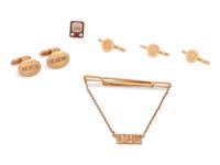 A Collection of Yellow Gold Accessories,