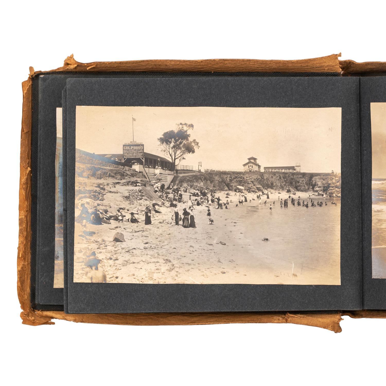 [CALIFORNIA]. A ca 1895-1900 album with images of California missions and tourist destinations, as well as images of central and northern California, comprising: