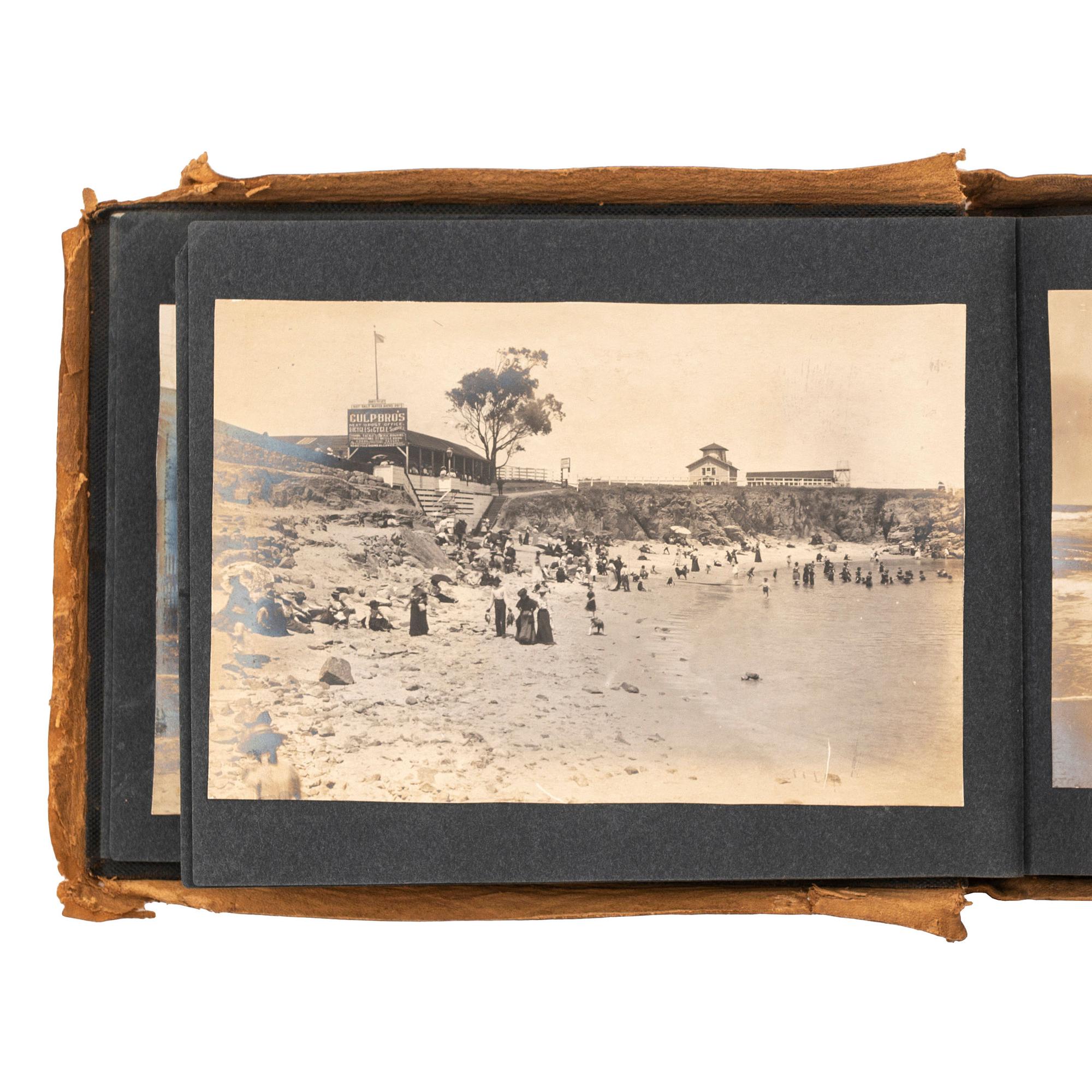 [CALIFORNIA]. A ca 1895-1900 album with images of California missions and tourist destinations, as well as images of central and northern California, comprising: