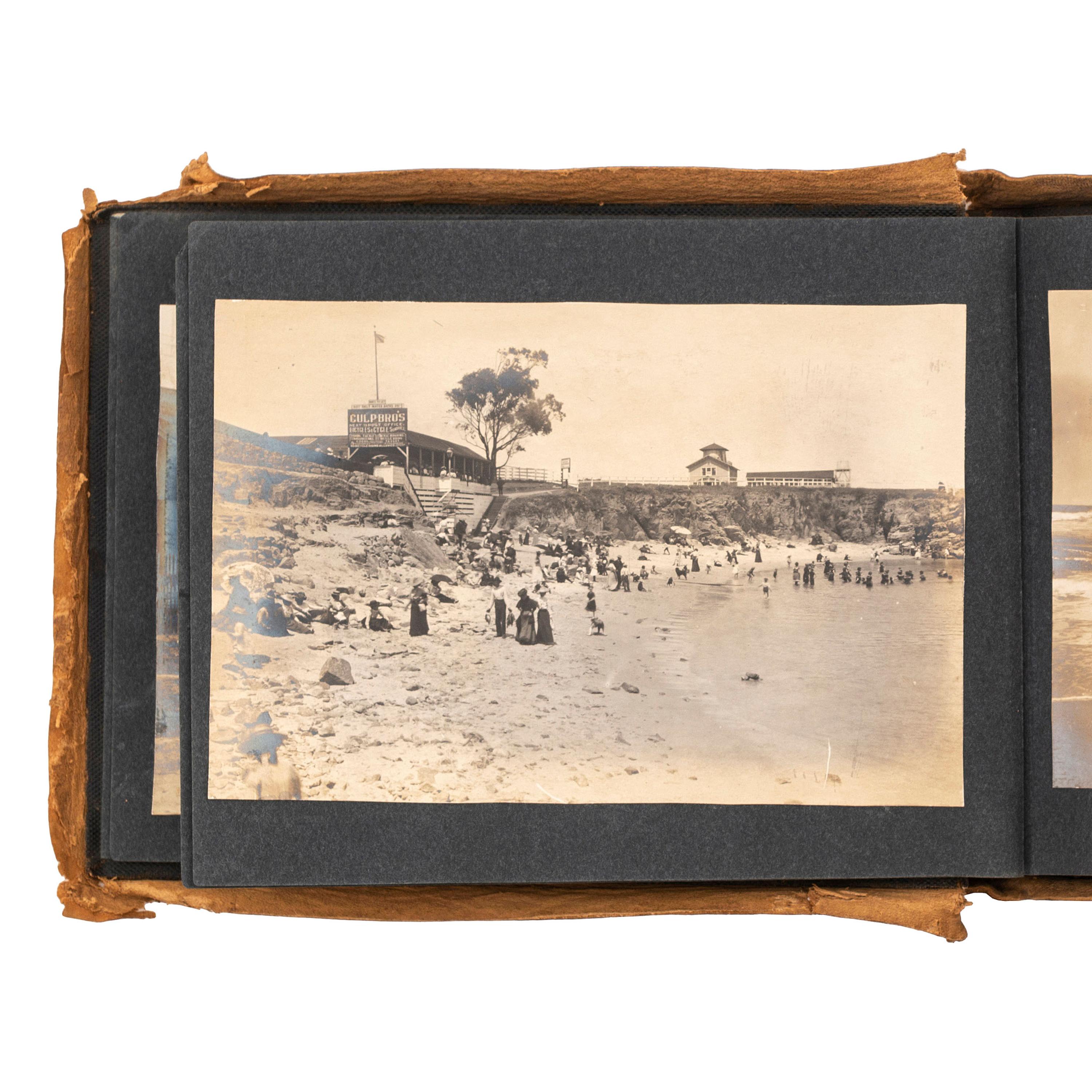 [CALIFORNIA]. A ca 1895-1900 album with images of California missions and tourist destinations, as well as images of central and northern California, comprising: