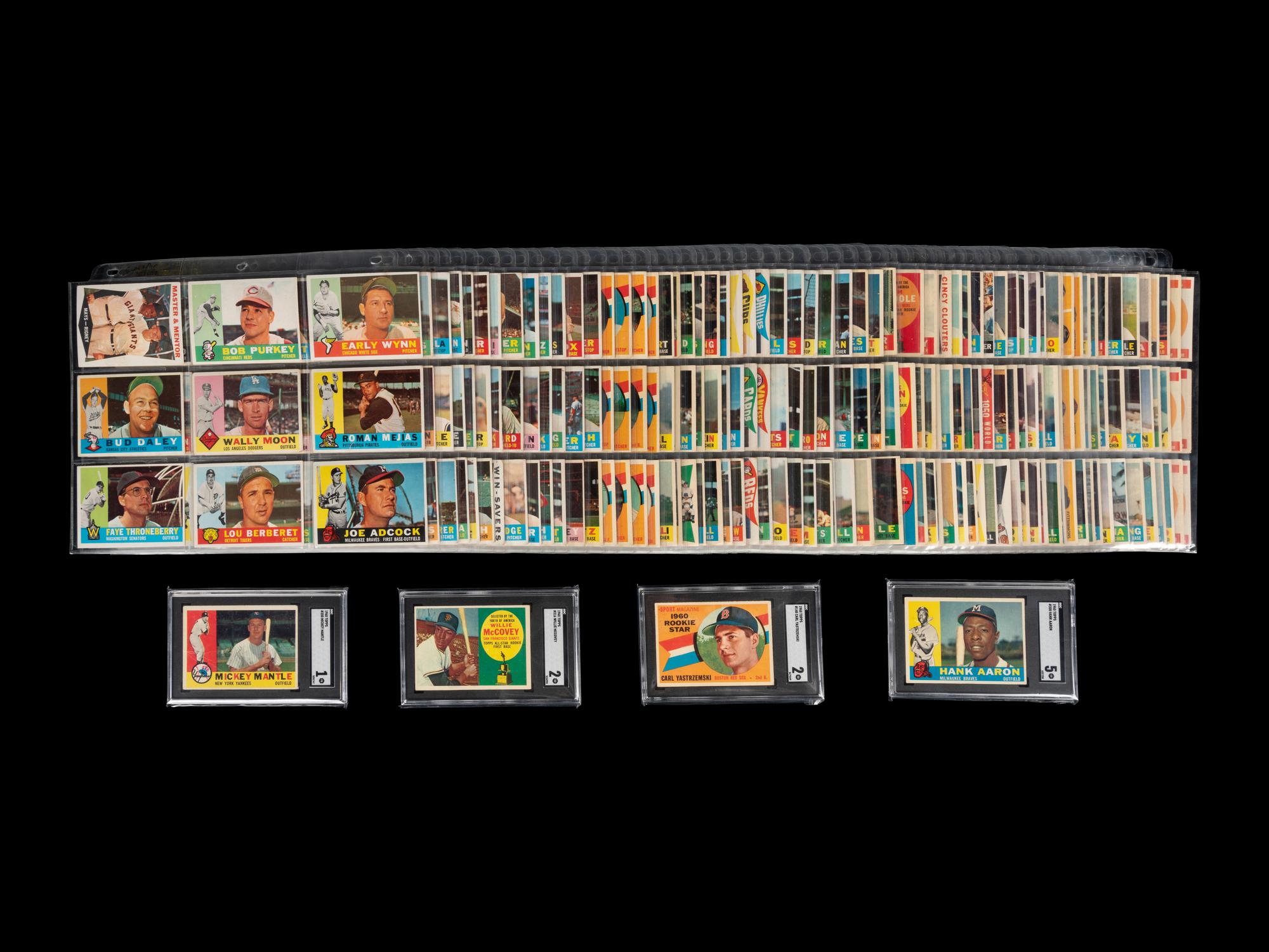 A Complete Set of 1960 Topps Baseball Cards Including SGC Graded Key Cards (572/572),