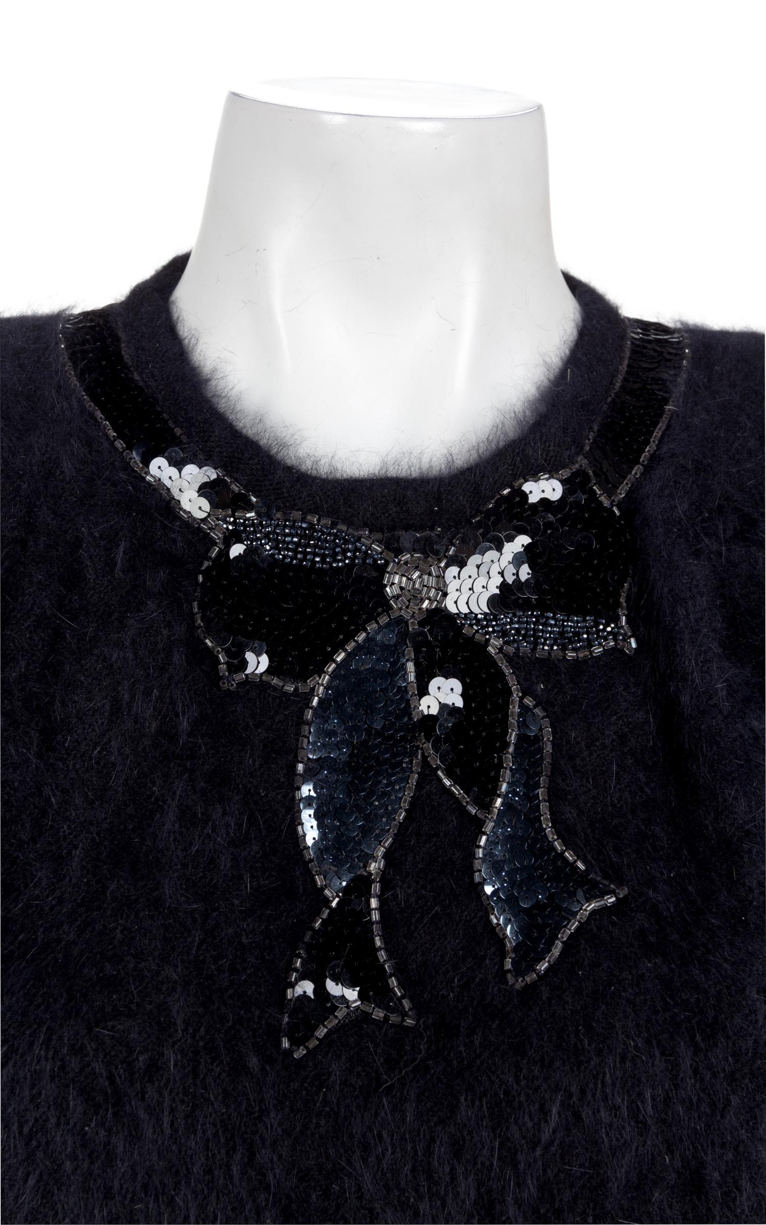 Gucci Black Angora Sweater, 1980s