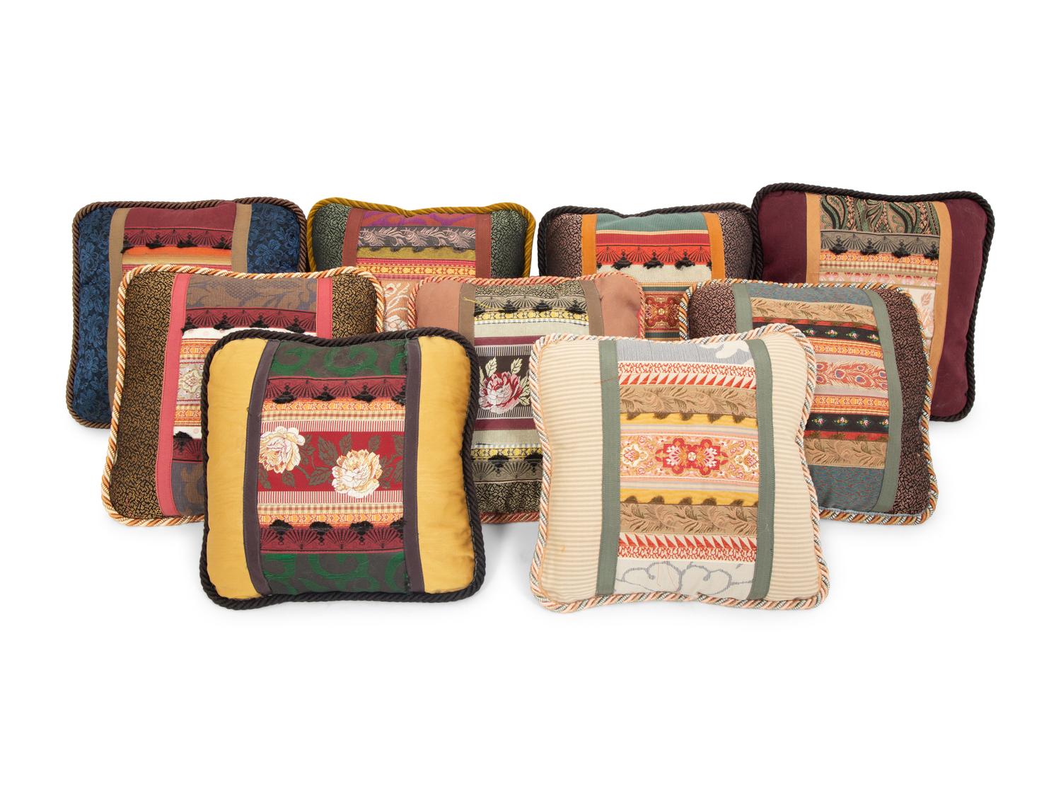 Nine French Patchwork Pillows