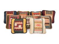 Nine French Patchwork Pillows