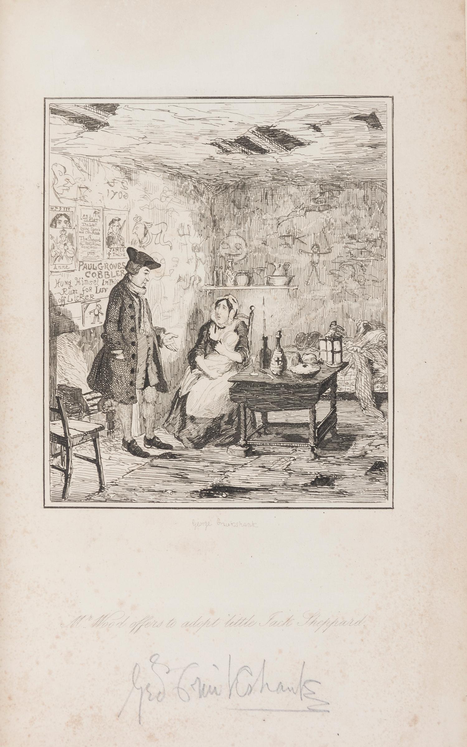 (CRUIKSHANK, GEORGE) AINSWORTH, WILLIAM HARRISON. Illustrations to Accompany Jack Sheppard. London, 1839.