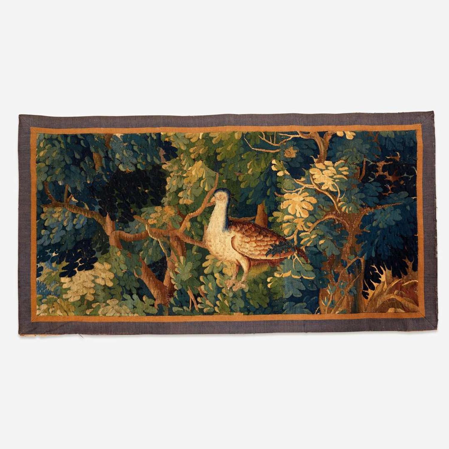 Two Flemish Verdure Tapestry Fragments 18th century or earlier