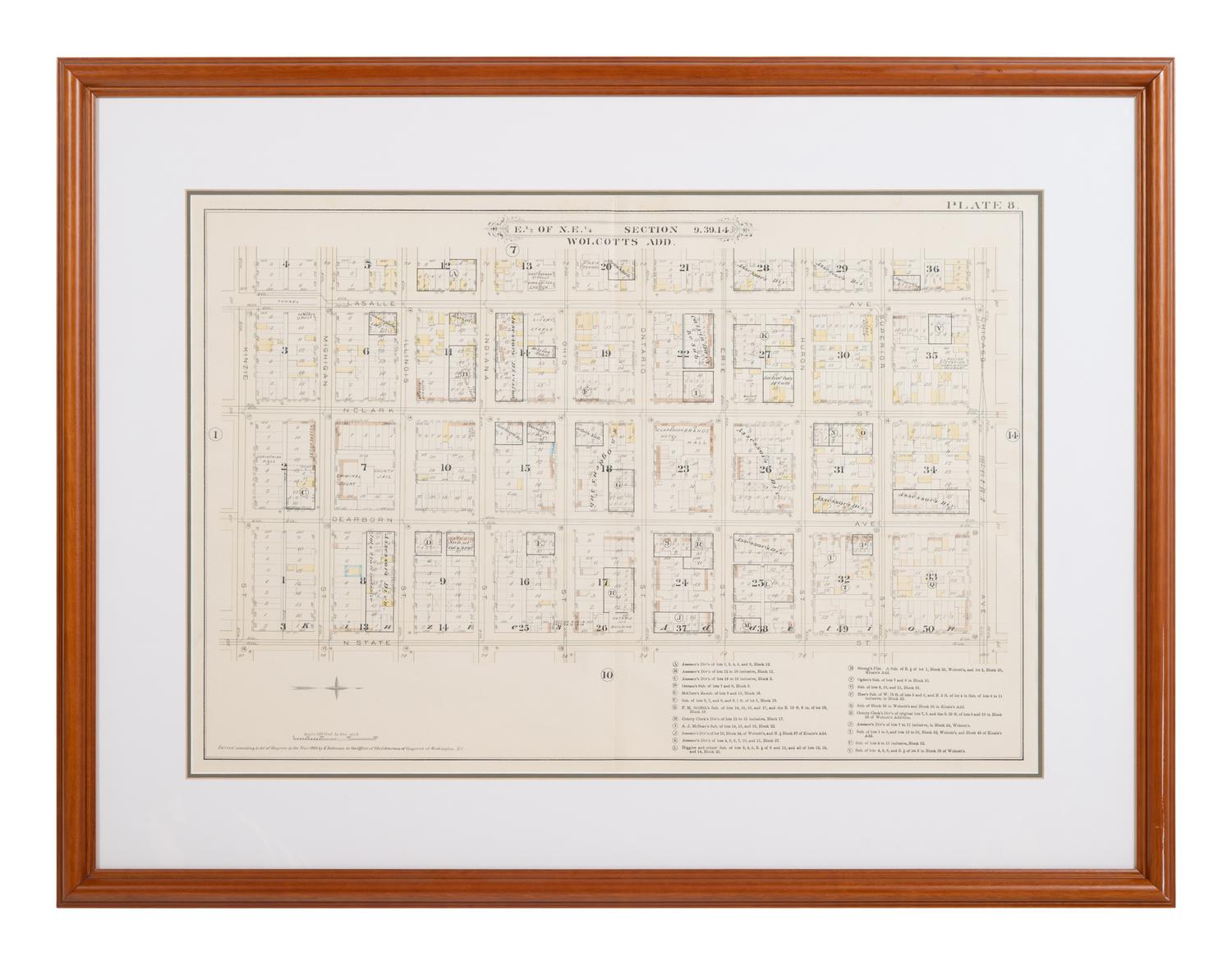 A group of 5 maps of Chicago streets, comprising: