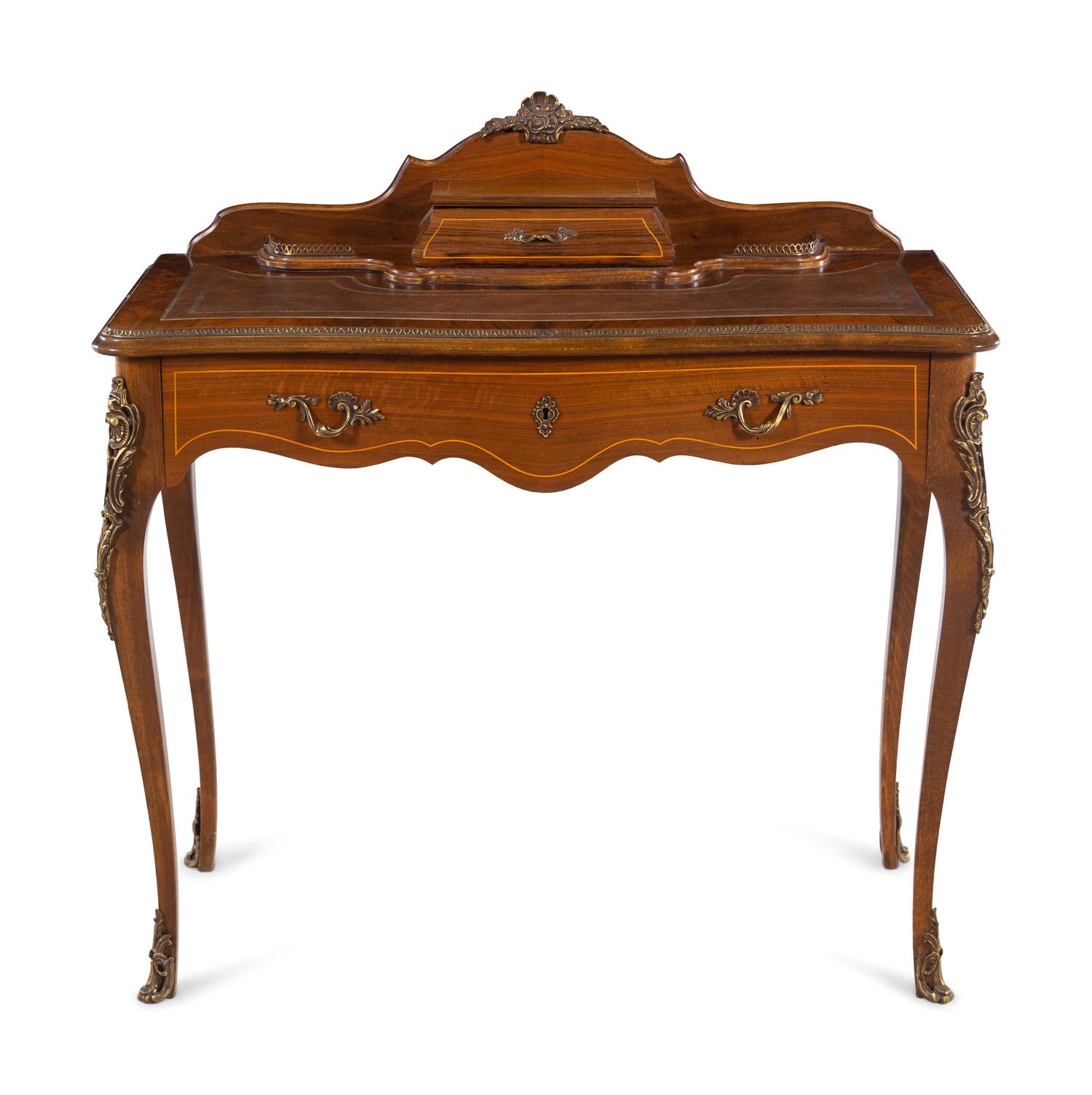 A Louis XV Style Gilt Metal Mounted Writing Desk