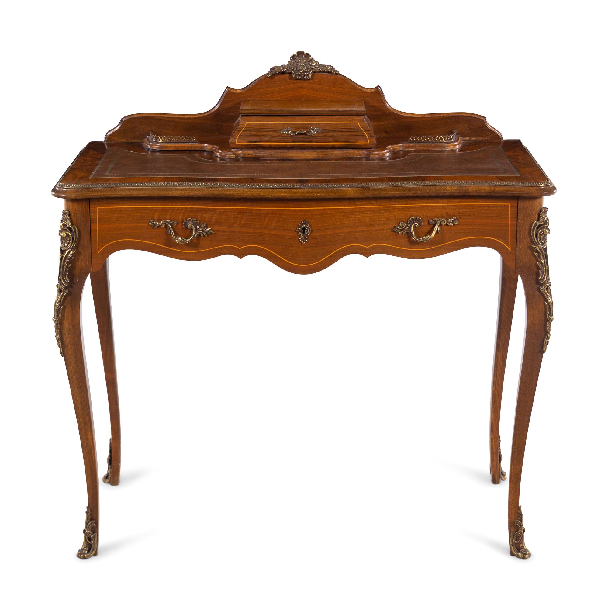A Louis XV Style Gilt Metal Mounted Writing Desk