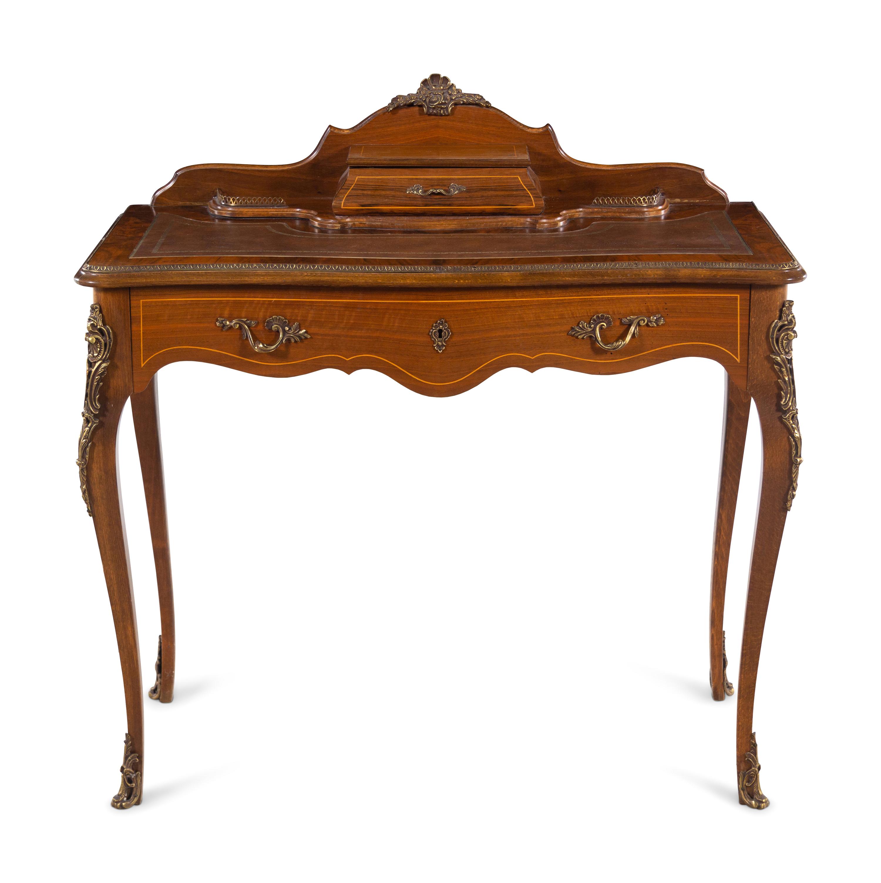 A Louis XV Style Gilt Metal Mounted Writing Desk