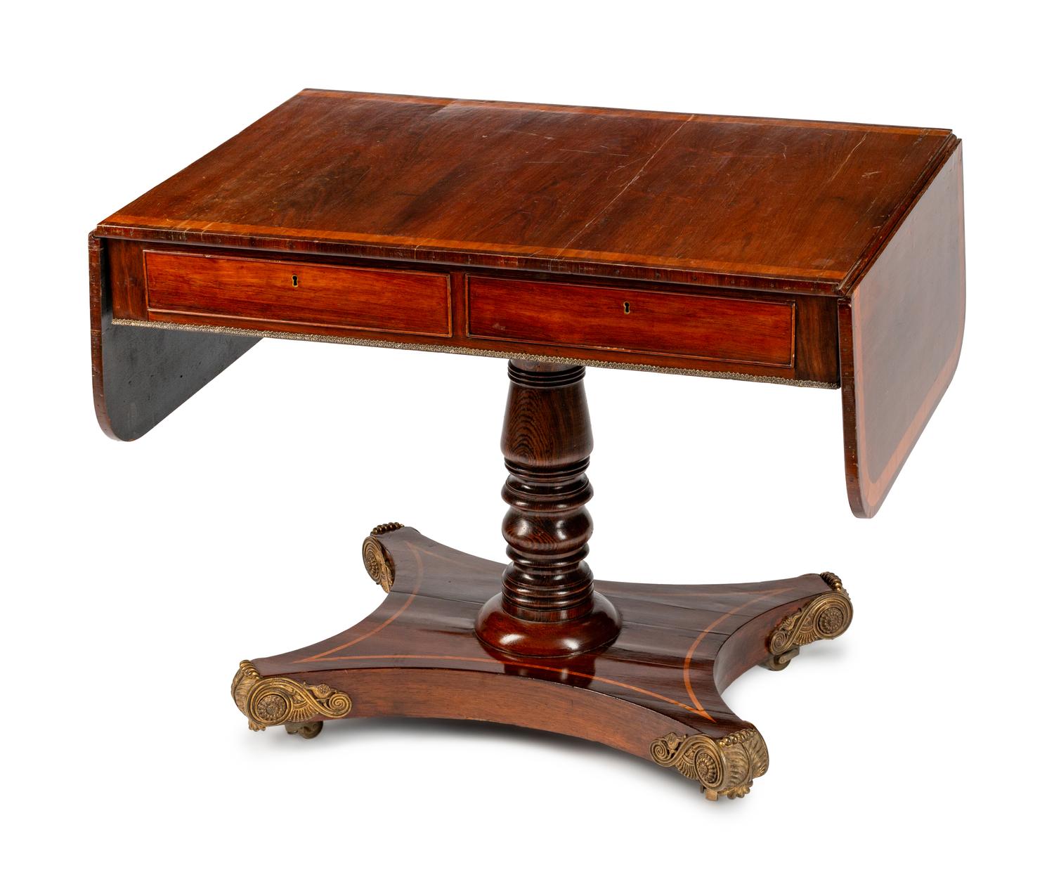 A Regency Gilt-Bronze-Mounted Rosewood Sofa Table — 19TH CENTURY
