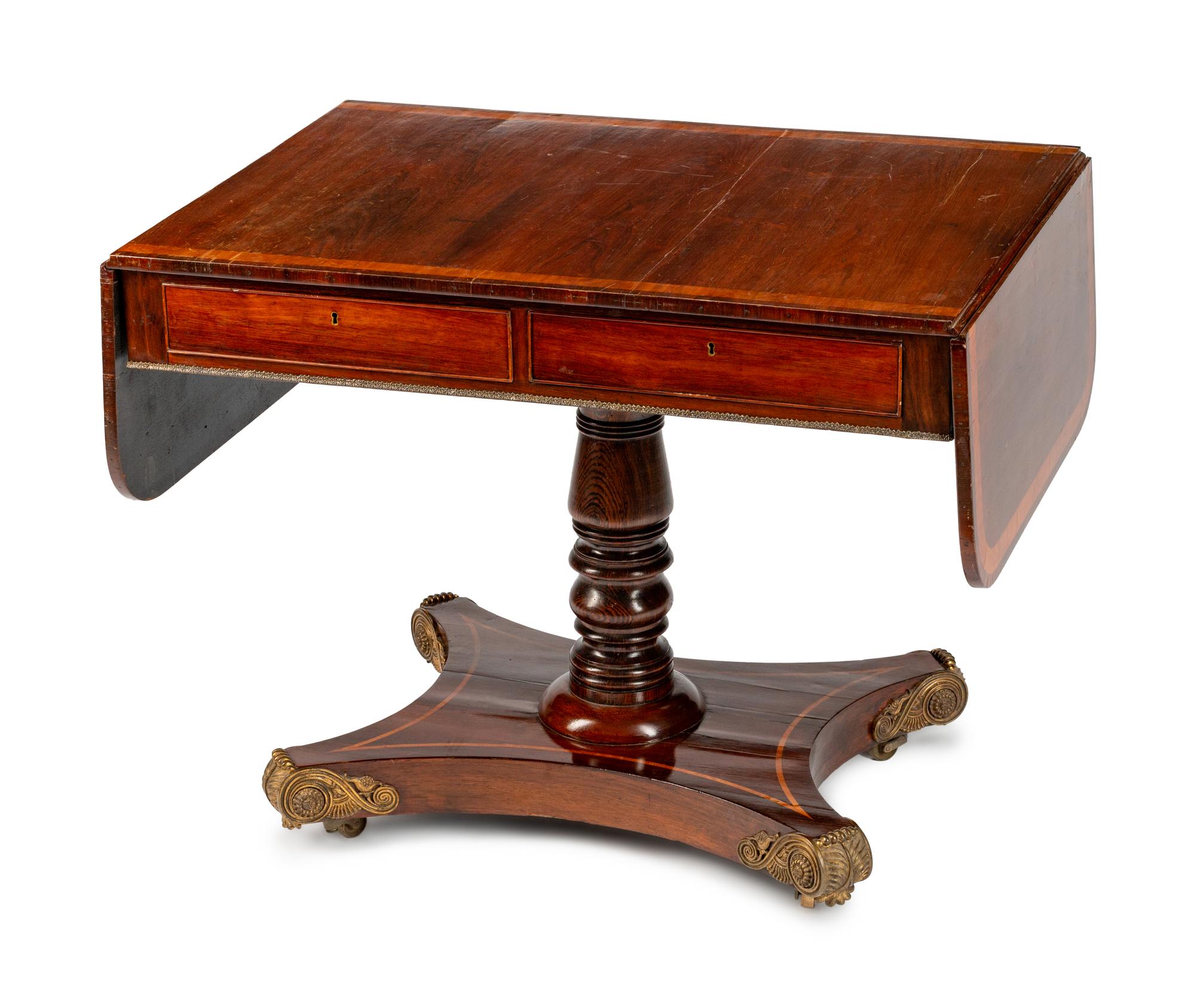A Regency Gilt-Bronze-Mounted Rosewood Sofa Table — 19TH CENTURY