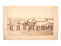 [WESTERN AMERICANA]. JENNINGS, E.M., photographer. Boudoir photograph of a fire team. Prescott, Arizona Territory: 1888-91.