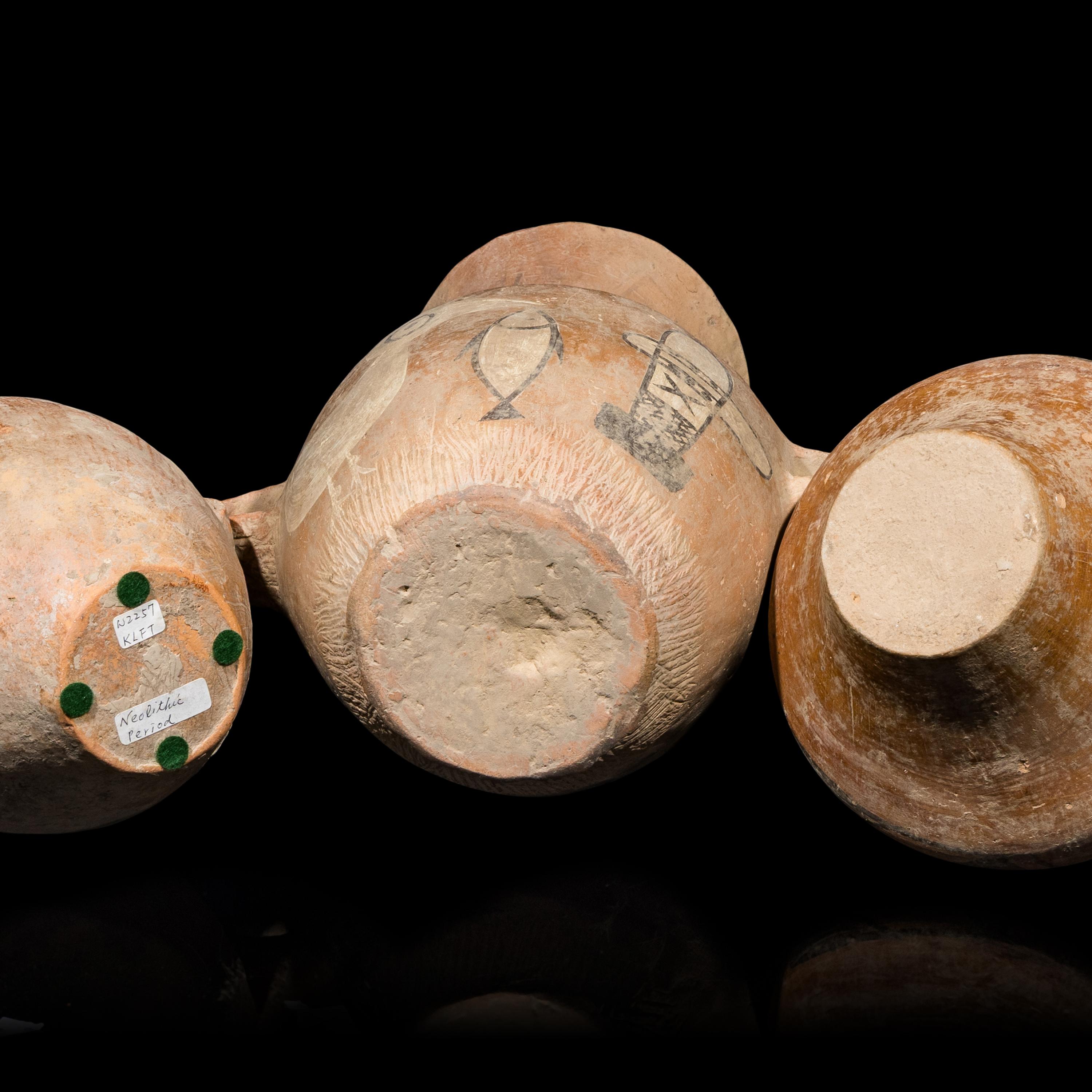 Three Chinese Neolithic Painted Pottery Vessels, Majiayao Culture — 馬家窯文化 彩陶罐三種