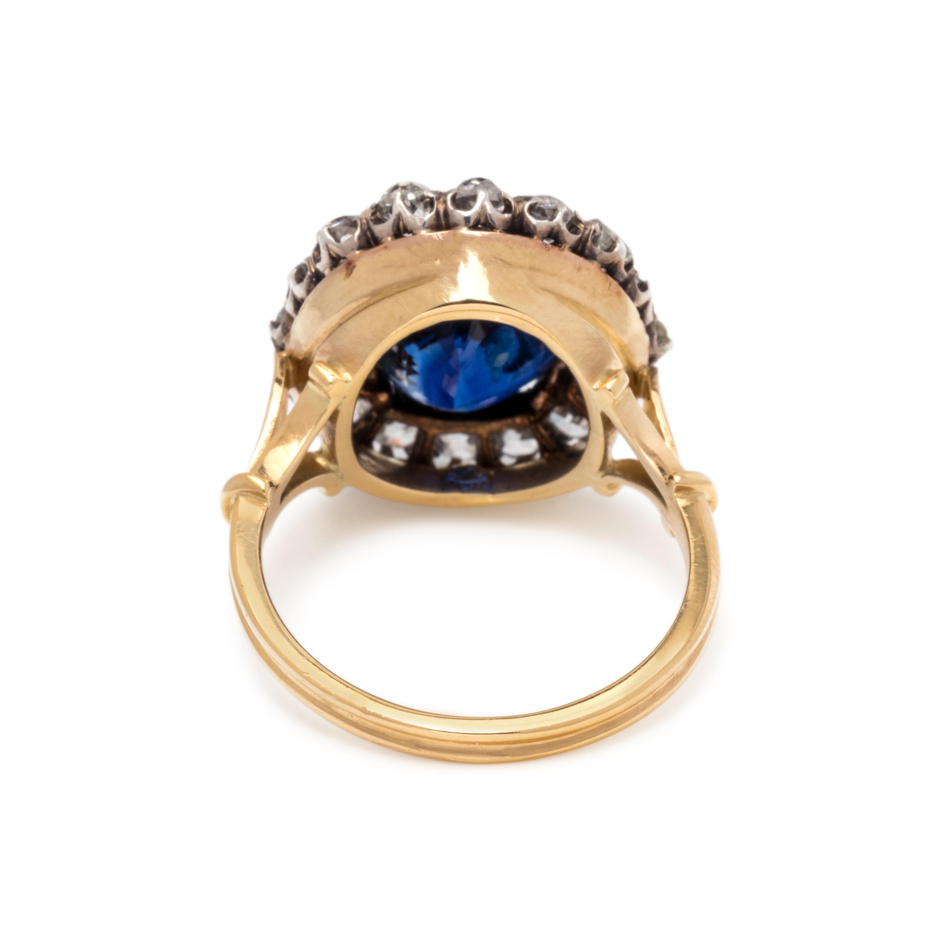 BURMESE SAPPHIRE AND DIAMOND RING