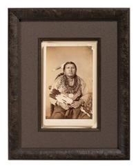 CHOATE, John N. (1848-1902), photographer. Boudoir card featuring Cheyenne student White Buffalo. [Carlisle, PA], ca 1881. [ With: ] 3 mounted photographs featuring chiefs including Red Dog and Boss Sun. Carlisle, PA.