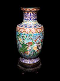 Three Large Chinese Cloisonné Baluster Vases