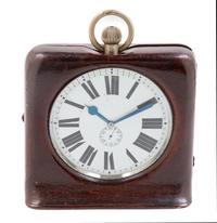 A French Leather Cased Carriage Clock Height 7 1/2 x width 7 inches. — HAZEBROUCQ, LATE 19TH CENTURY