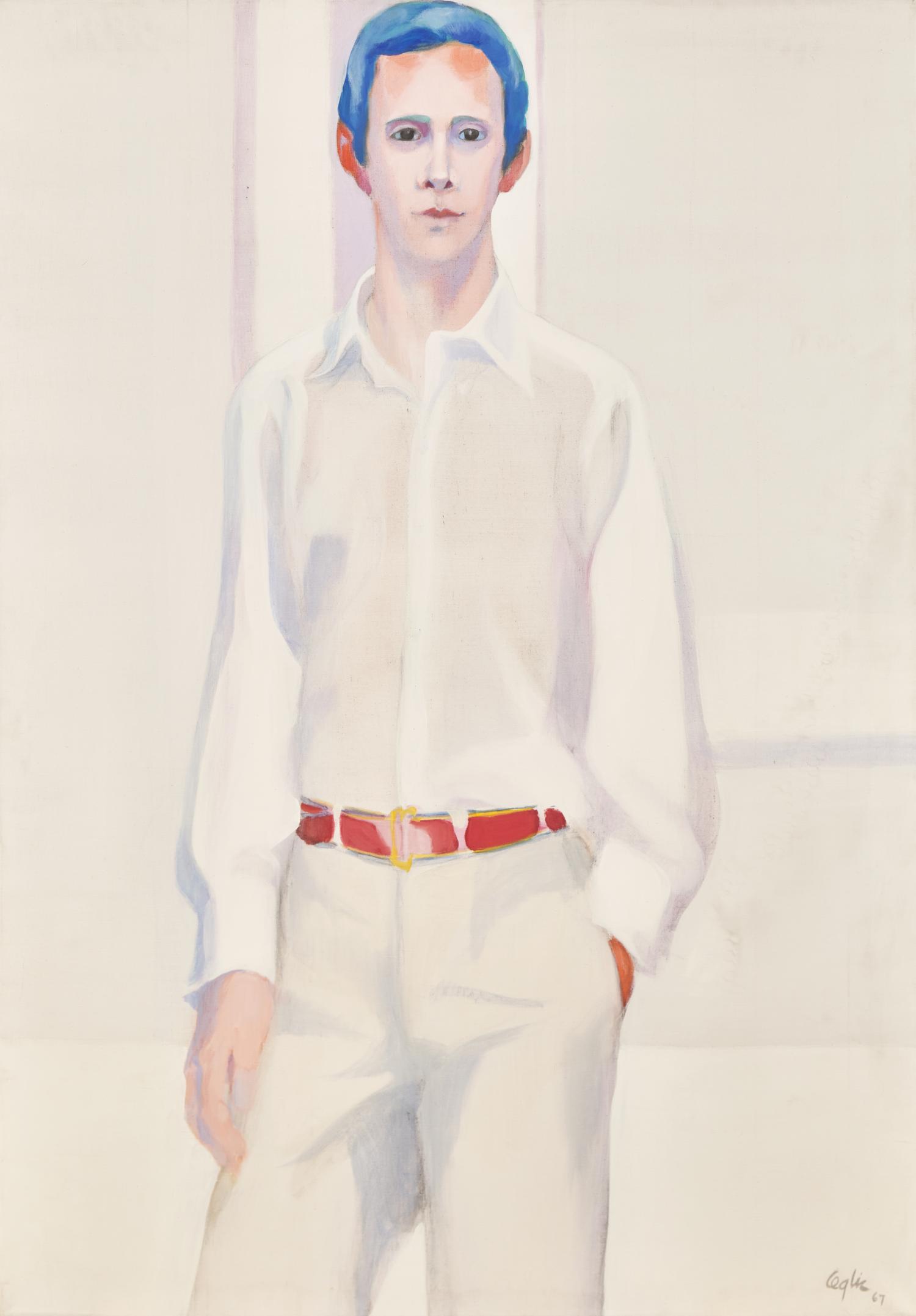 Portrait of Joel Grey, three-quarter length, in an interior, 1967