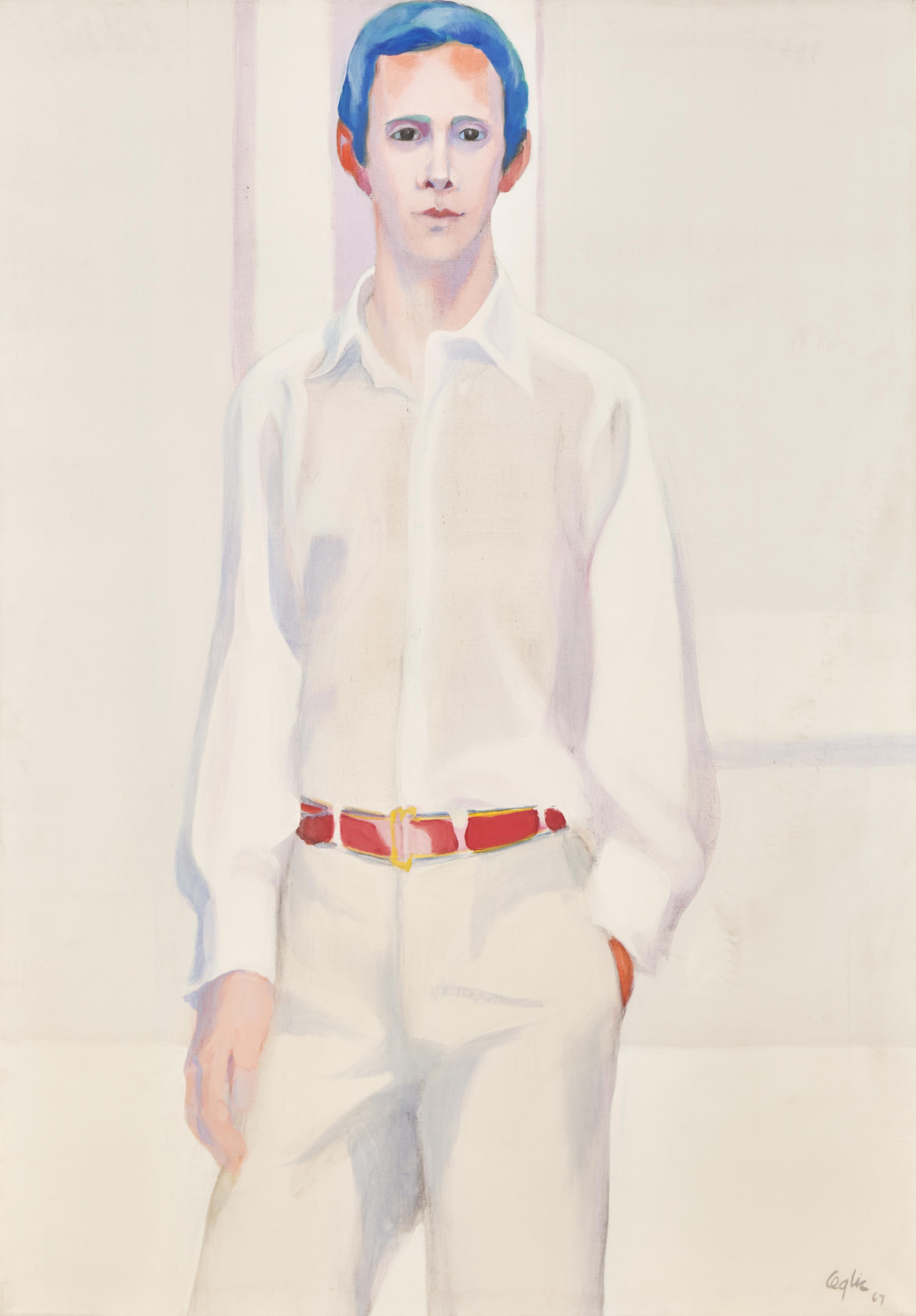 Portrait of Joel Grey, three-quarter length, in an interior, 1967