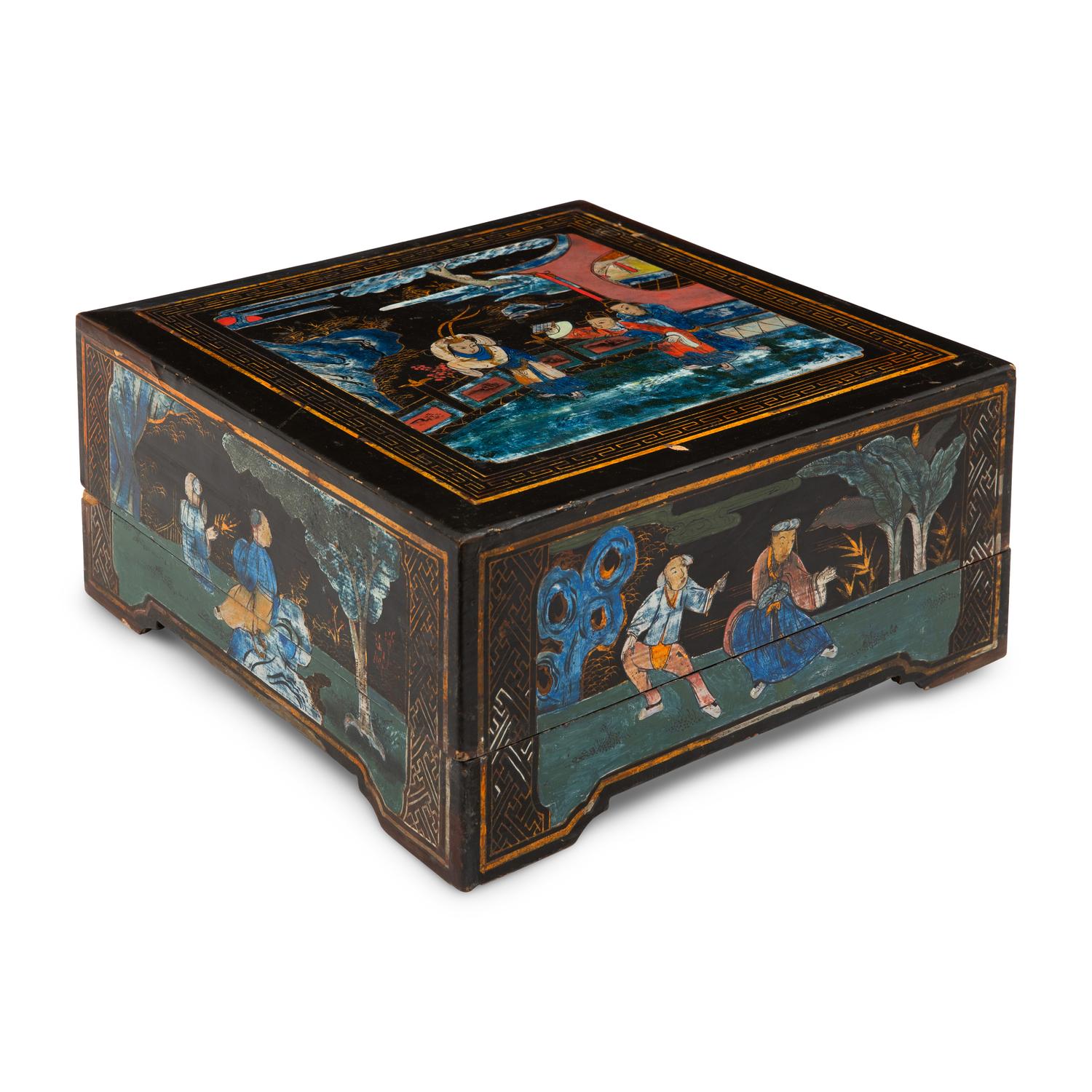 A Chinese Export Lacquer Box