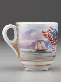 Two Painted Porcelain Shaving Mugs