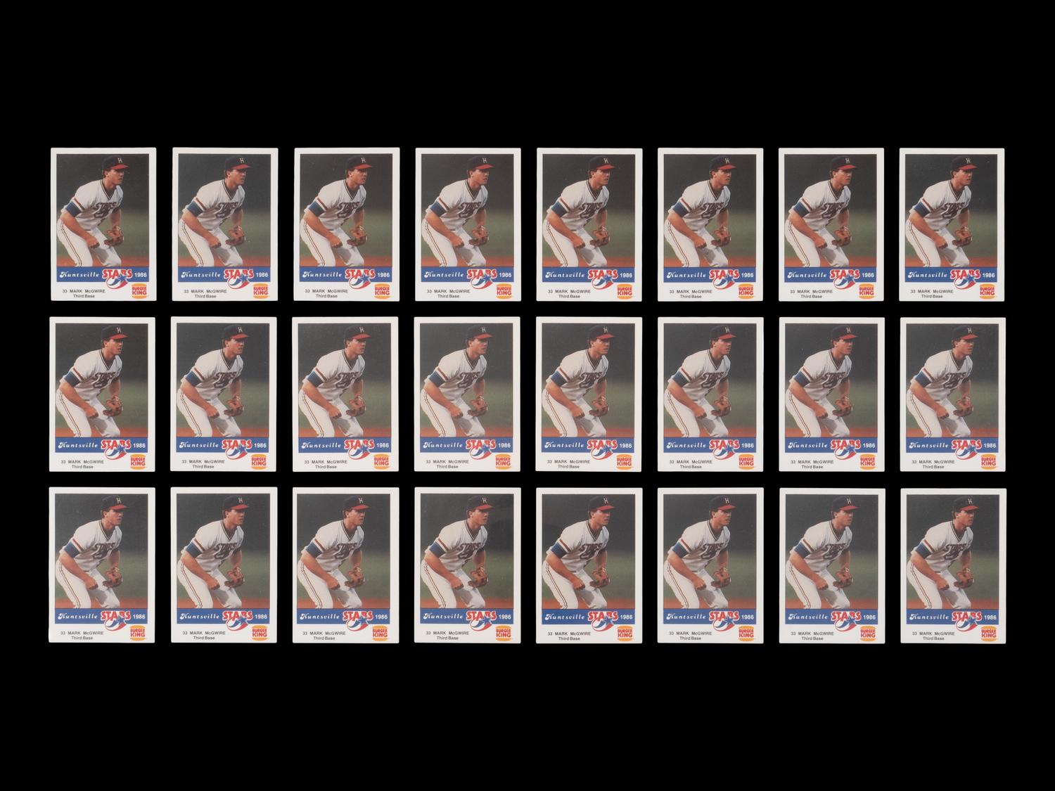 A Group of 24 1986 Huntsville Stars Mark McGwire Rookie Baseball Cards