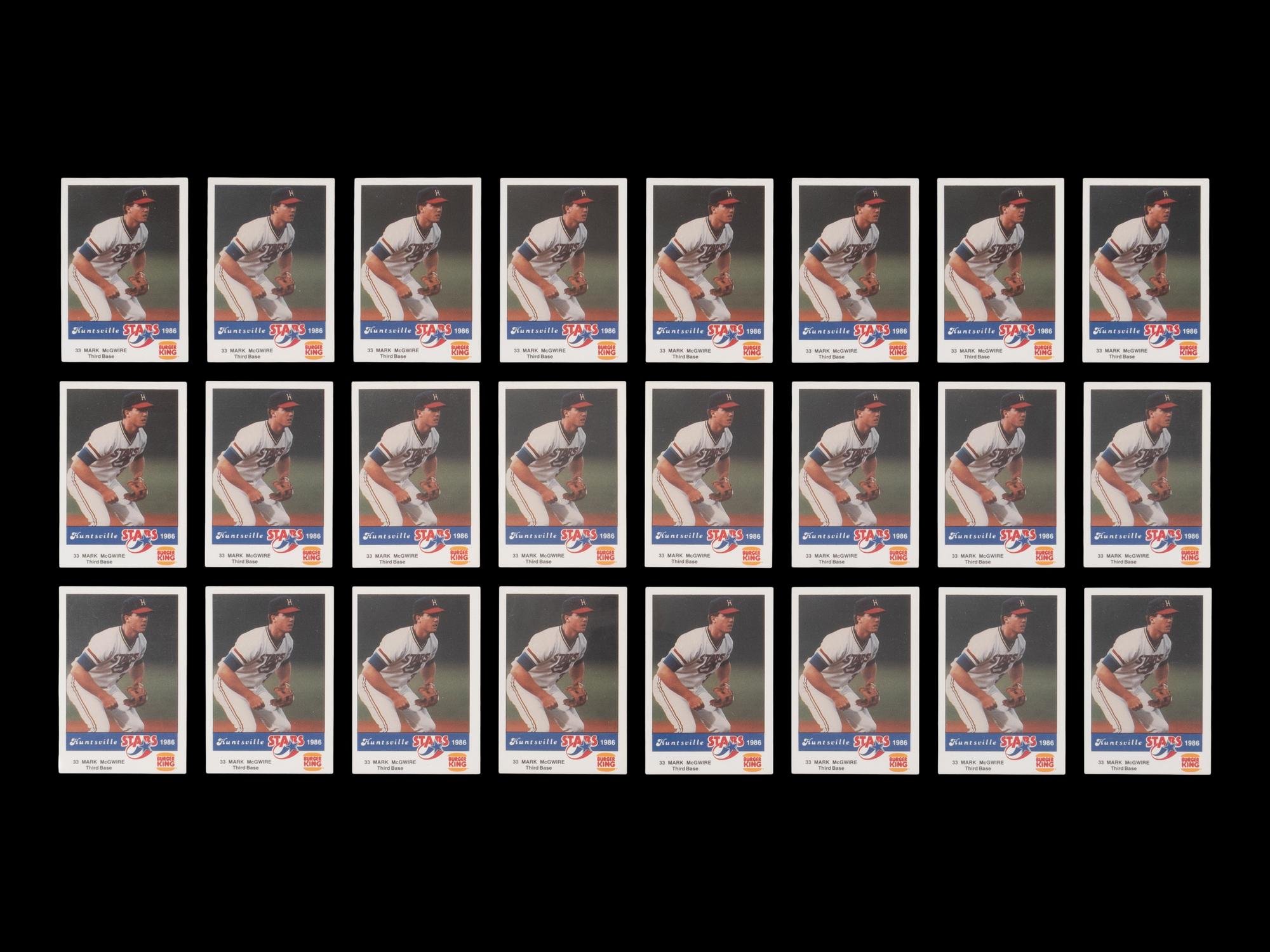 A Group of 24 1986 Huntsville Stars Mark McGwire Rookie Baseball Cards