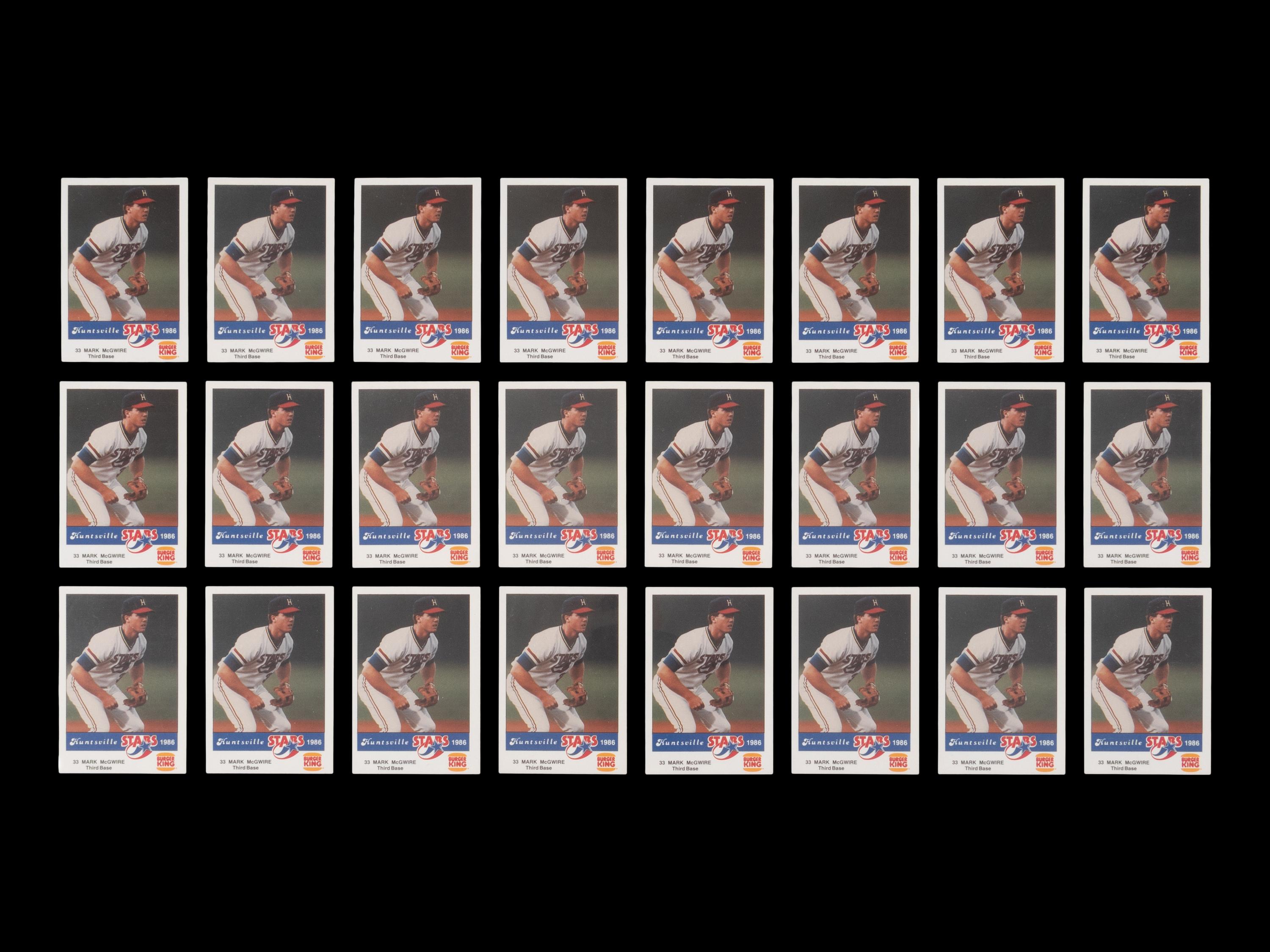 A Group of 24 1986 Huntsville Stars Mark McGwire Rookie Baseball Cards