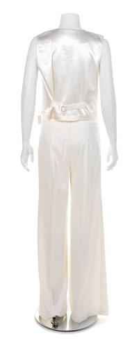 Louis Verdad Three-Piece Cream Pant Suit, 1980-90s No size label