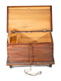 A Diminutive Country Stained Poplar Blanket Chest