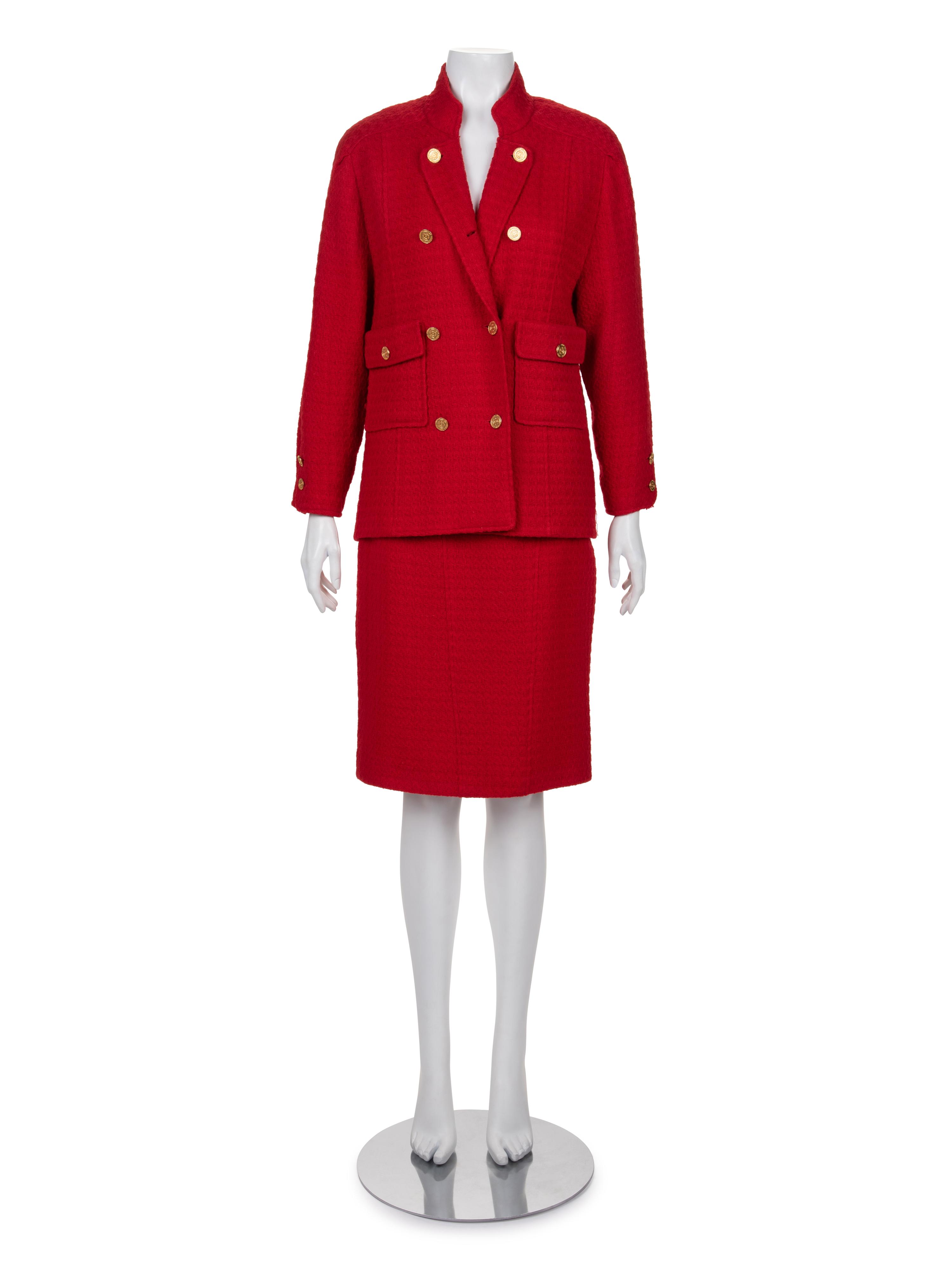 Chanel Tweed Two-Piece Skirt Suit