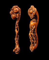 Two Chinese Boxwood Ruyi Scepters