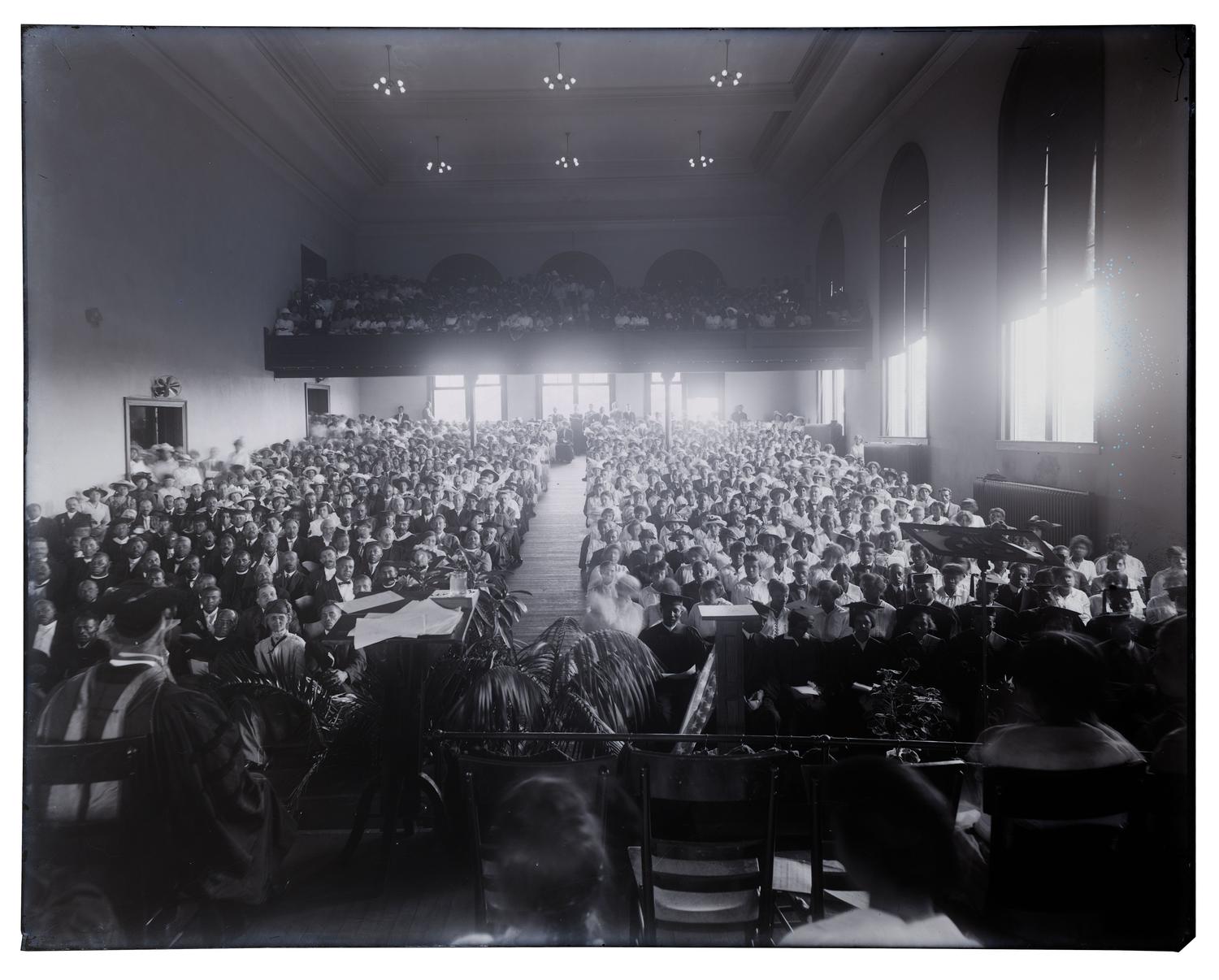 [EDUCATION]. 10 large format glass negatives featuring students at Wilberforce University.