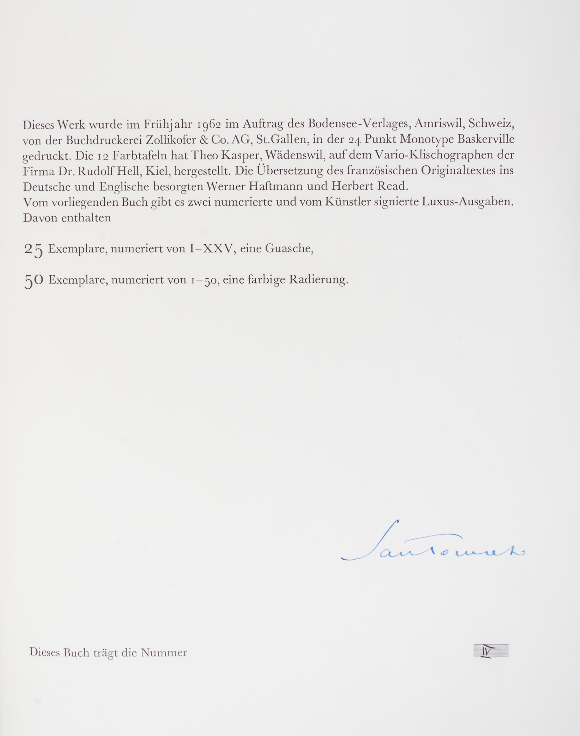 SANTOMASO, GUISEPPE. Cicale e cattedrali. Bodensee, 1962. Limited, signed, with original gouache.