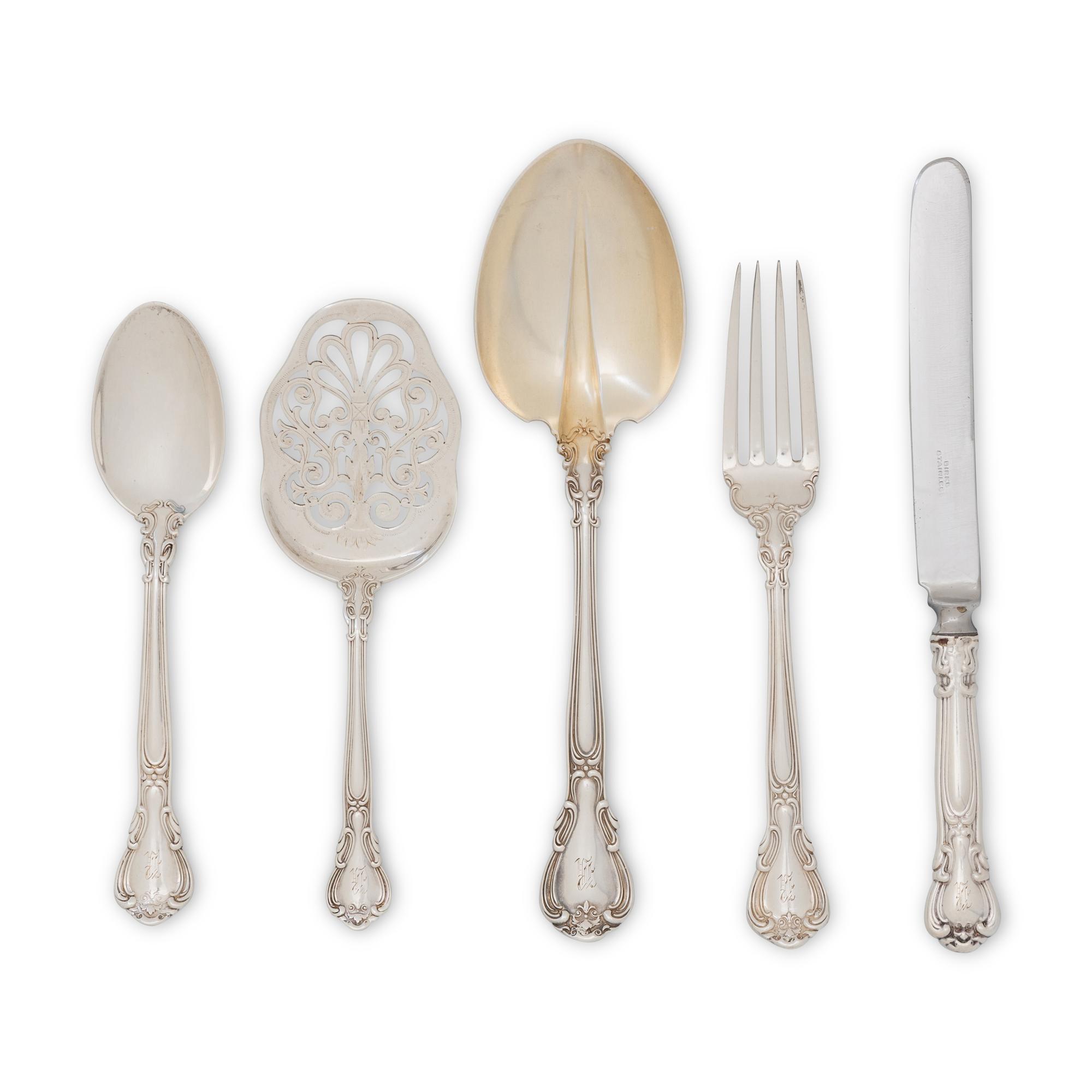 An Assembled American Silver Flatware Service
