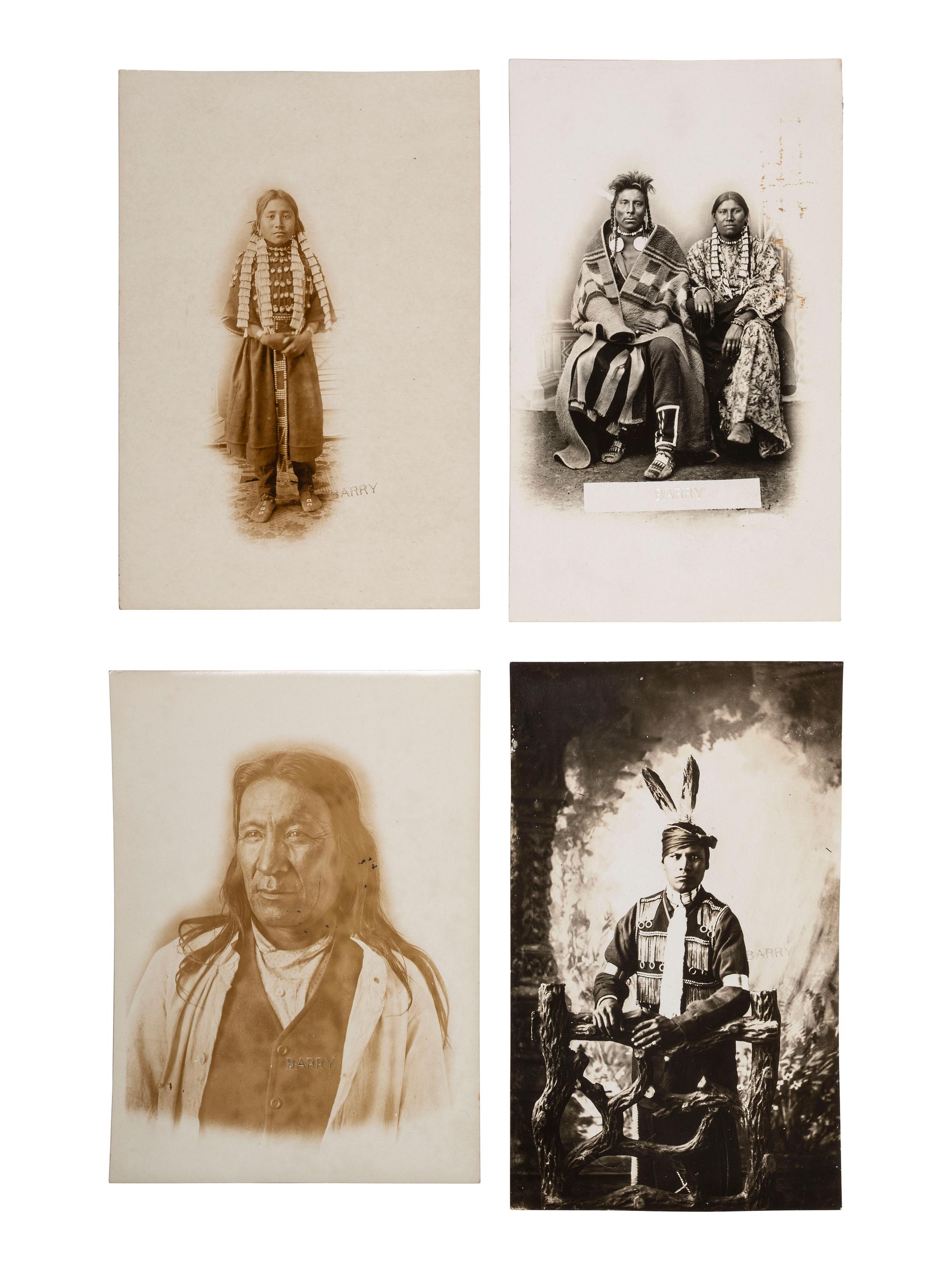 [NATIVE AMERICANS]. 8 photographs of identified Native American subjects, incl. Kicking Bear, Long Soldier, and Bob Brave Bear by D.F. BARRY.