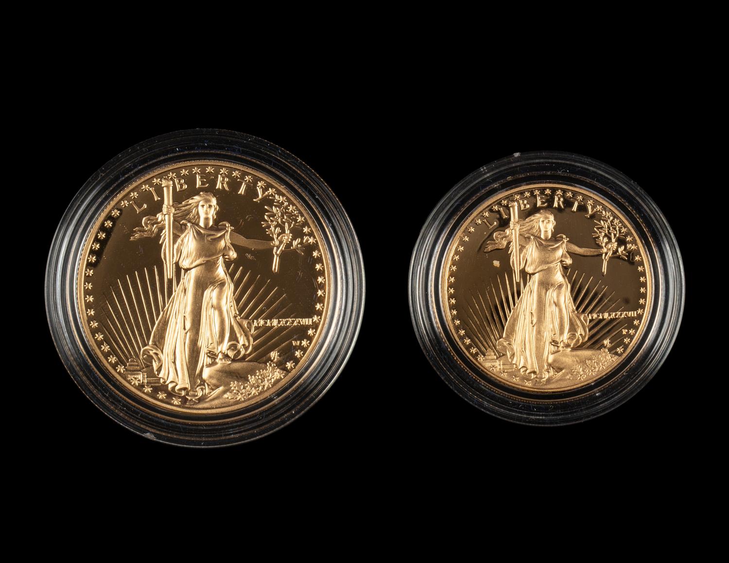 A 1987 Gold Eagle Two-Coin Proof Set