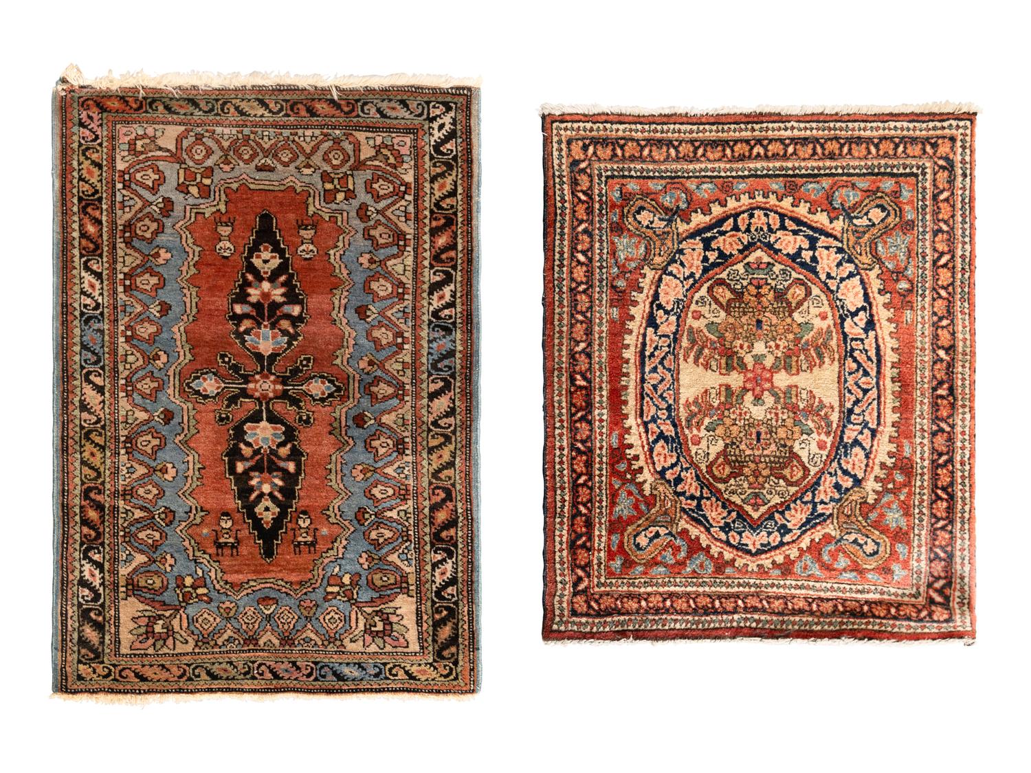 A Fereghan Mat and a Sarouk Mat