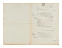 LOUIS XVI, King of France (1754-1793). Document signed ("Louis"), 23 December 1783. Countersigned by several ministers.