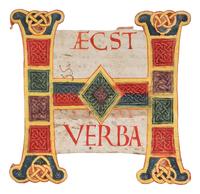 ITALIAN ROMANESQUE ARTIST A partial leaf from an “Atlantic” Bible, with a large illuminated initial ‘H’, in Latin, illuminated manuscript on parchment [Italy, Central Italy, Rome (?), c. 1100]