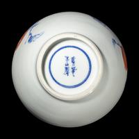 A Japanese Red, Blue, and White 'Persimmon' Porcelain Vase by Makuzu Kozan (1842-1916) 宮川香山製青花柿紋賞瓶