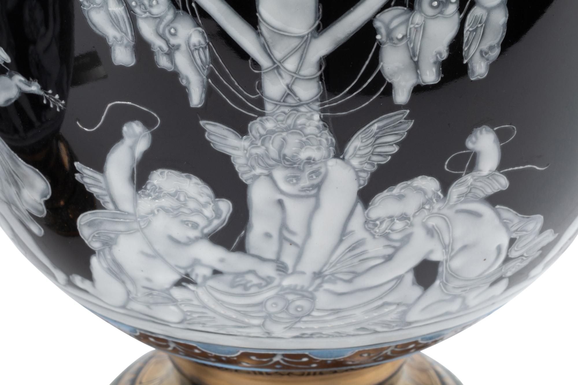 A Pair of Minton Style Porcelain Vases